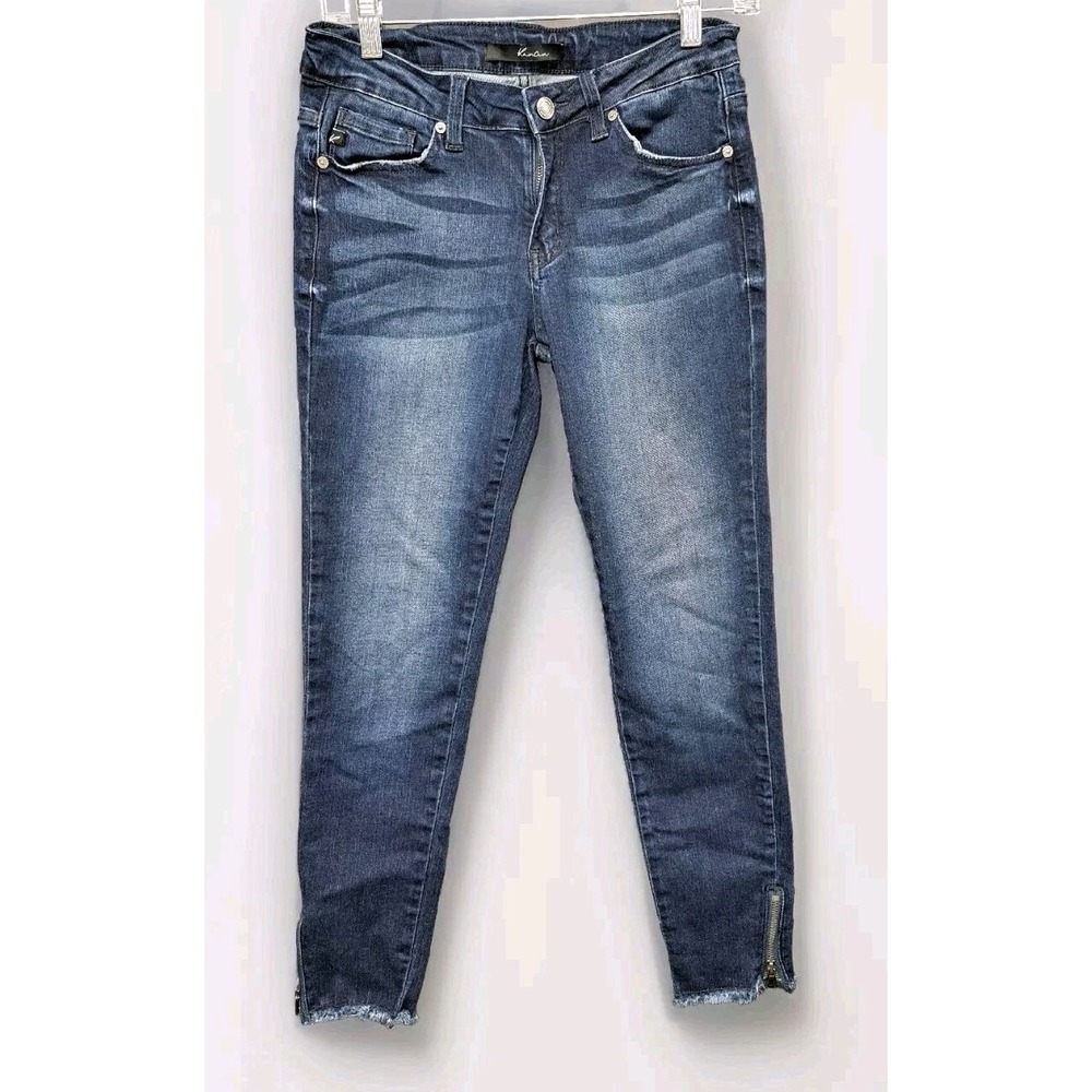 Kancan Los Angeles Jeans Estilo Style Zip Ankle Frayed Hem Size 5 (26)